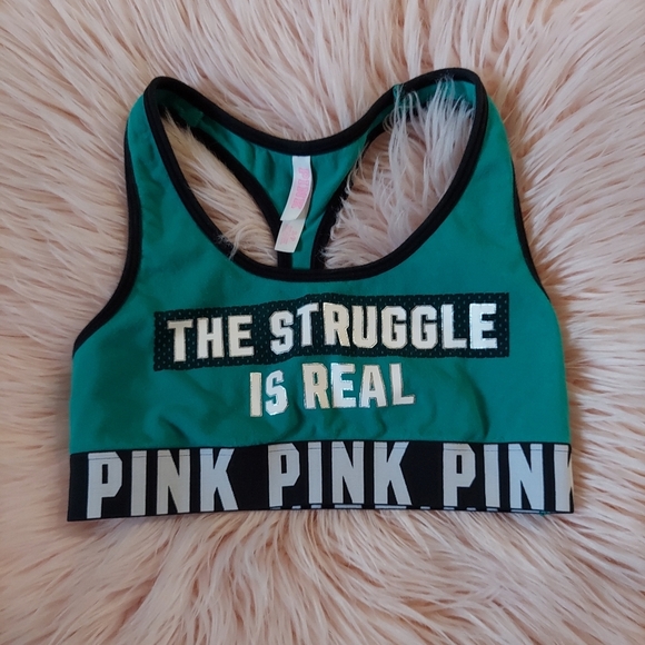 PINK Victoria's Secret Other - PINK Victoria Secret Green Bralette The Struggle is Real